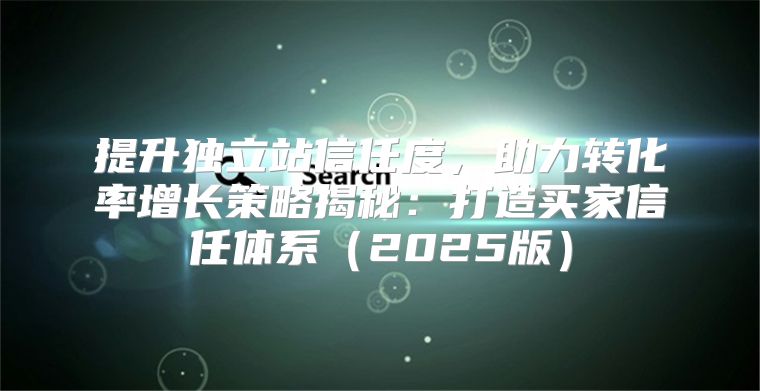 提升独立站信任度，助力转化率增长策略揭秘：打造买家信任体系2025版