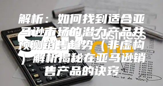 解析：如何找到适合亚马逊市场的潜力产品并预测销售趋势非虚构解析揭秘在亚马逊销售产品的诀窍