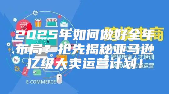 2025年如何做好全年布局？抢先揭秘亚马逊亿级大卖运营计划！