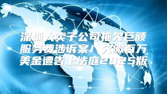 深圳大卖子公司拖欠巨额服务费涉诉案！欠缴百万美金遭告上法庭2025版