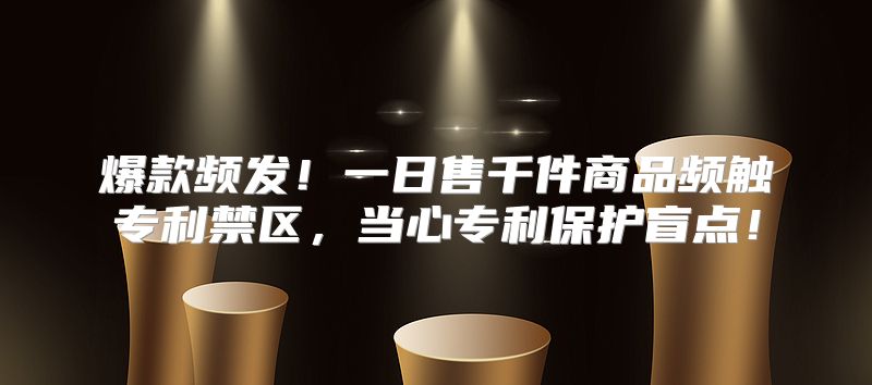 爆款频发！一日售千件商品频触专利禁区，当心专利保护盲点！