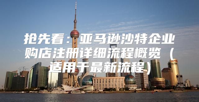 抢先看：亚马逊沙特企业购店注册详细流程概览适用于最新流程