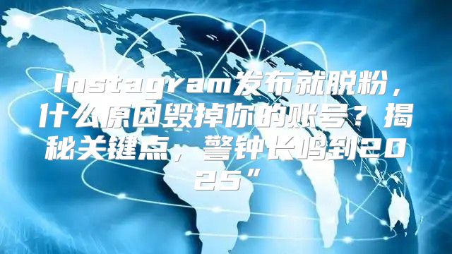 Instagram发布就脱粉，什么原因毁掉你的账号？揭秘关键点，警钟长鸣到2025”