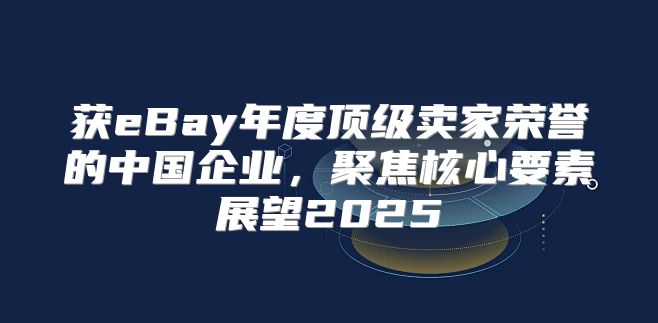 获eBay年度顶级卖家荣誉的中国企业，聚焦核心要素展望2025