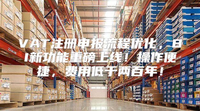 VAT注册申报流程优化，BI新功能重磅上线！操作便捷，费用低于两百年！