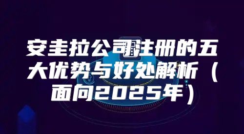 安圭拉公司注册的五大优势与好处解析面向2025年