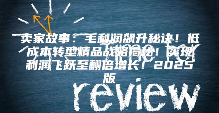 卖家故事：毛利润飙升秘诀！低成本转型精品战略揭秘！实现利润飞跃至翻倍增长！2025版