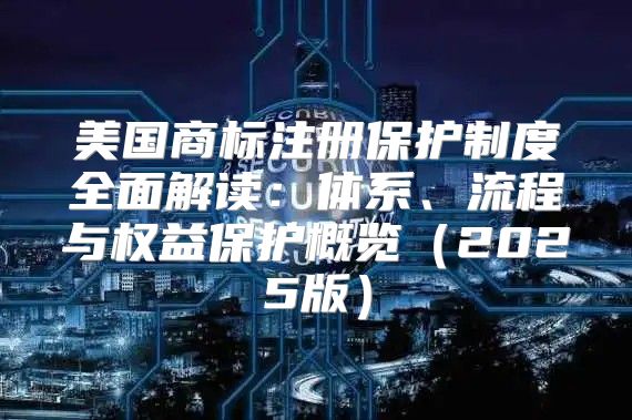 美国商标注册保护制度全面解读：体系、流程与权益保护概览2025版