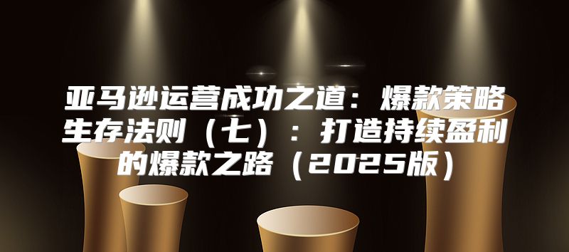 亚马逊运营成功之道：爆款策略生存法则七：打造持续盈利的爆款之路2025版