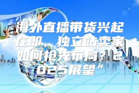 海外直播带货兴起在即，独立站卖家如何抢先布局？2025展望”