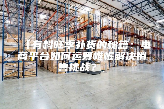 『有料旺季补货的秘籍：电商平台如何运筹帷幄解决销售挑战？』