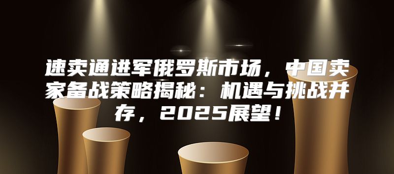 速卖通进军俄罗斯市场，中国卖家备战策略揭秘：机遇与挑战并存，2025展望！