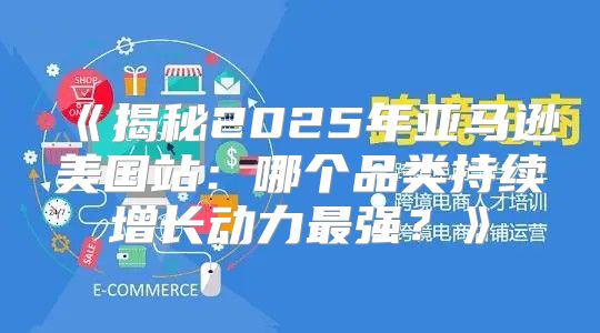 揭秘2025年亚马逊美国站：哪个品类持续增长动力最强？