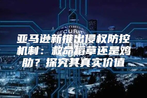 亚马逊新推出侵权防控机制：救命稻草还是鸡肋？探究其真实价值