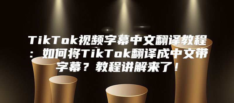 TikTok视频字幕中文翻译教程：如何将TikTok翻译成中文带字幕？教程讲解来了！