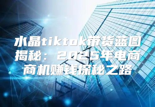水晶tiktok带货蓝图揭秘：2025年电商商机赚钱探秘之路