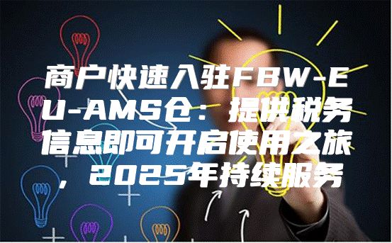 商户快速入驻FBW-EU-AMS仓：提供税务信息即可开启使用之旅，2025年持续服务