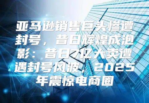 亚马逊销售巨头惨遭封号，昔日辉煌成泡影：昔日7亿大卖遭遇封号风波，2025年震惊电商圈