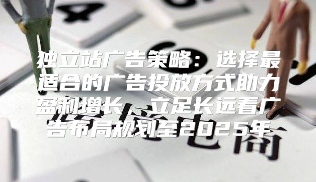 独立站广告策略：选择最适合的广告投放方式助力盈利增长，立足长远看广告布局规划至2025年