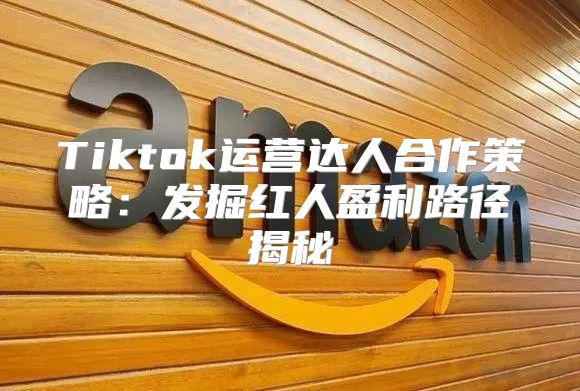 Tiktok运营达人合作策略：发掘红人盈利路径揭秘