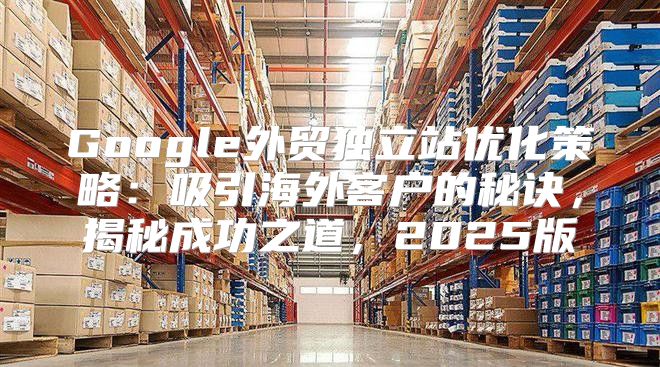 Google外贸独立站优化策略：吸引海外客户的秘诀，揭秘成功之道，2025版
