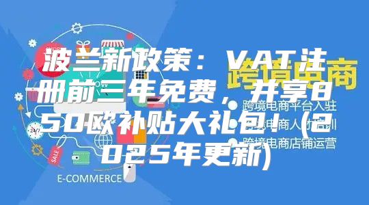 波兰新政策：VAT注册前三年免费，并享850欧补贴大礼包！(2025年更新)