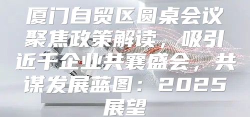 厦门自贸区圆桌会议聚焦政策解读，吸引近千企业共襄盛会，共谋发展蓝图：2025展望
