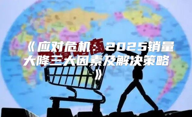 应对危机：2025销量大降三大因素及解决策略
