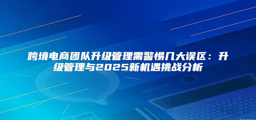 跨境电商团队升级管理需警惕几大误区：升级管理与2025新机遇挑战分析