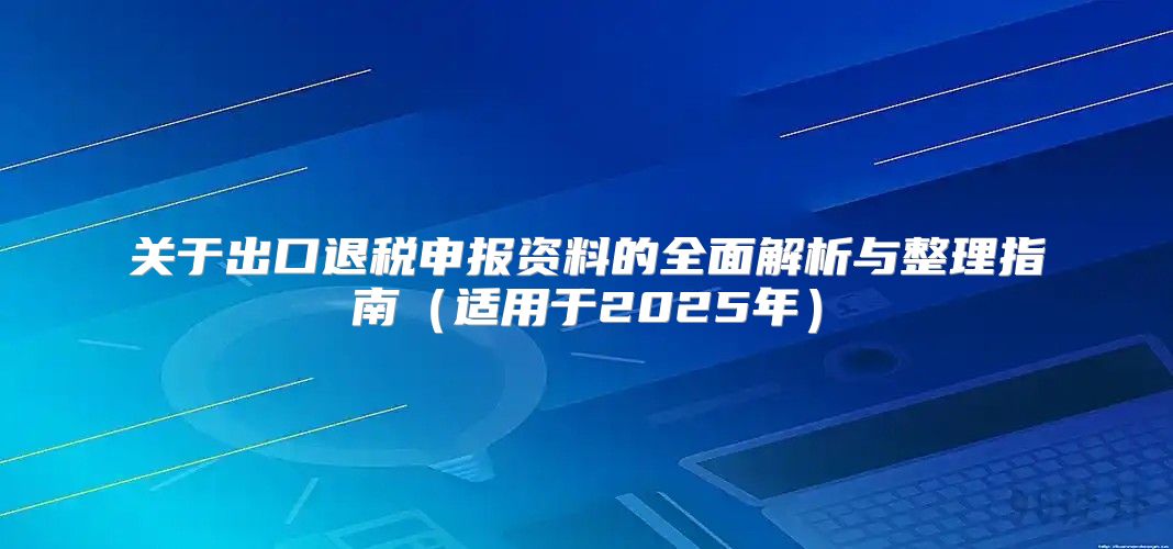 关于出口退税申报资料的全面解析与整理指南适用于2025年