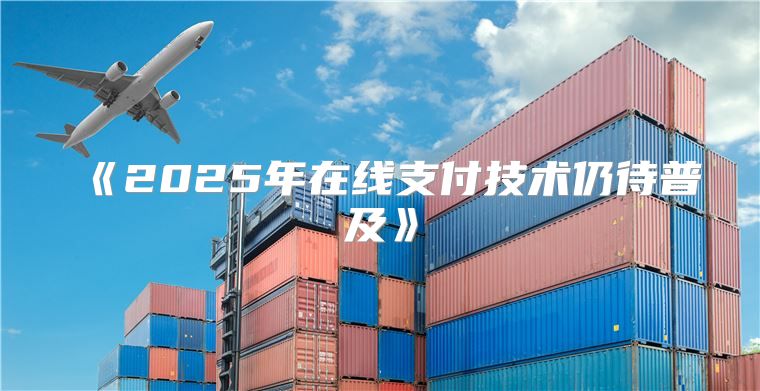2025年在线支付技术仍待普及