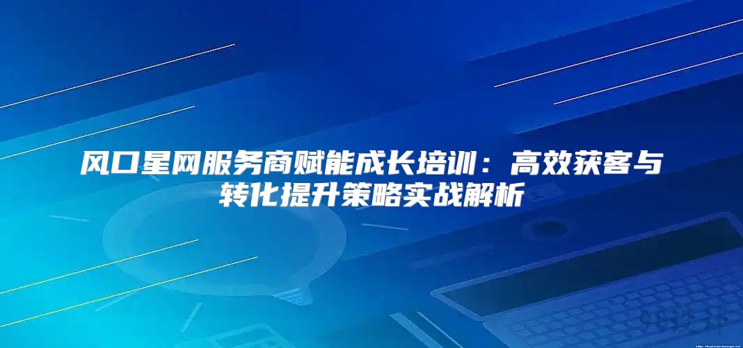 风口星网服务商赋能成长培训：高效获客与转化提升策略实战解析