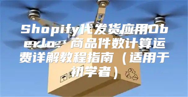 Shopify代发货应用Oberlo：商品件数计算运费详解教程指南适用于初学者