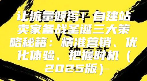 让流量倾泻！自建站卖家备战圣诞三大策略秘籍：精准营销、优化体验、把握时机2025版