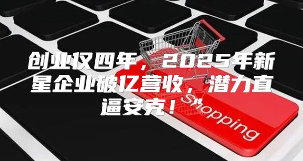 创业仅四年，2025年新星企业破亿营收，潜力直逼安克！”