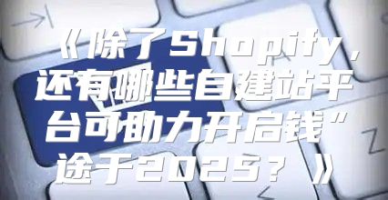 除了Shopify，还有哪些自建站平台可助力开启钱”途于2025？