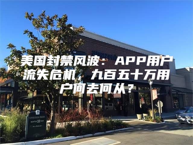 美国封禁风波：APP用户流失危机，九百五十万用户何去何从？