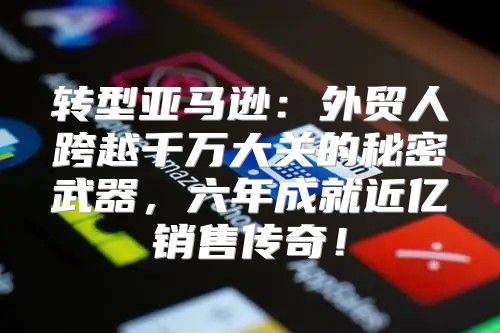 转型亚马逊：外贸人跨越千万大关的秘密武器，六年成就近亿销售传奇！