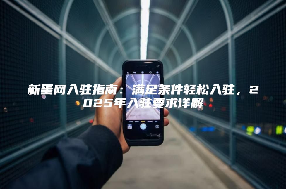 新蛋网入驻指南：满足条件轻松入驻，2025年入驻要求详解