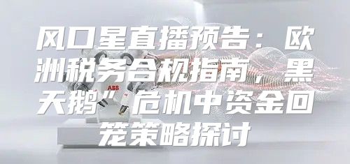 风口星直播预告：欧洲税务合规指南，黑天鹅”危机中资金回笼策略探讨