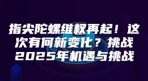 指尖陀螺维权再起！这次有何新变化？挑战2025年机遇与挑战