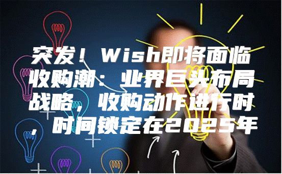 突发！Wish即将面临收购潮：业界巨头布局战略，收购动作进行时，时间锁定在2025年
