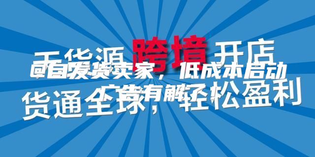 @自发货卖家，低成本启动广告有解了！