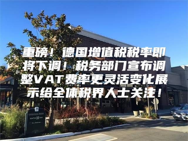 重磅！德国增值税税率即将下调！税务部门宣布调整VAT费率更灵活变化展示给全体税界人士关注！