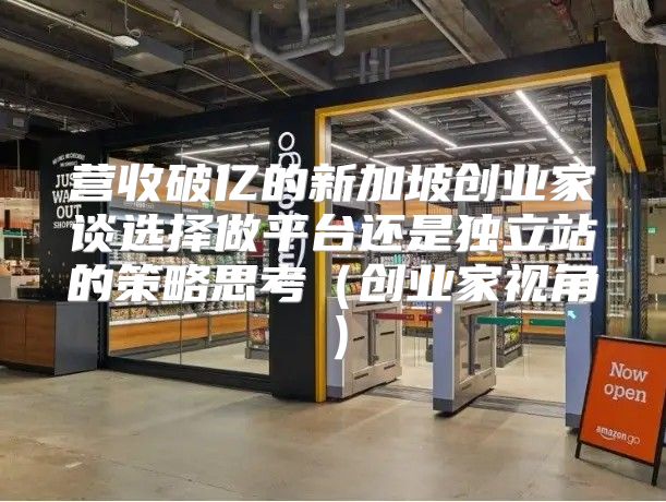 营收破亿的新加坡创业家谈选择做平台还是独立站的策略思考创业家视角