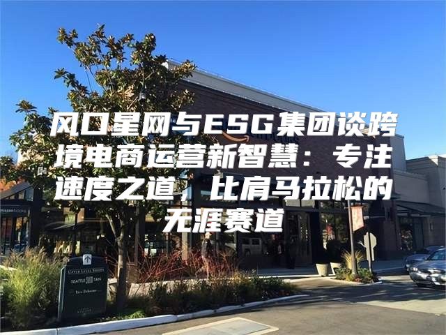 风口星网与ESG集团谈跨境电商运营新智慧：专注速度之道，比肩马拉松的无涯赛道