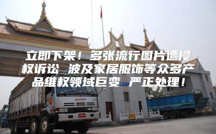立即下架！多张流行图片遭侵权诉讼 波及家居服饰等众多产品维权领域巨变 严正处理！