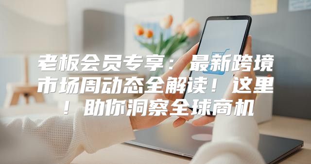 老板会员专享：最新跨境市场周动态全解读！这里！助你洞察全球商机