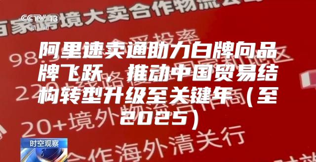 阿里速卖通助力白牌向品牌飞跃，推动中国贸易结构转型升级至关键年至2025