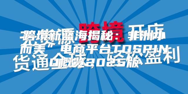 跨境新蓝海揭秘：非洲小而美”电商平台TOSPINO概览2025版
